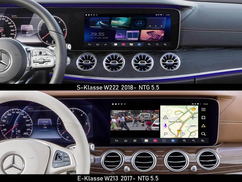 Set the navigation to the standard monitor. Android OS 7.1.2  MB W222 2018-, W213 2017- (8.4 ", 12.3") ― Car smart factory