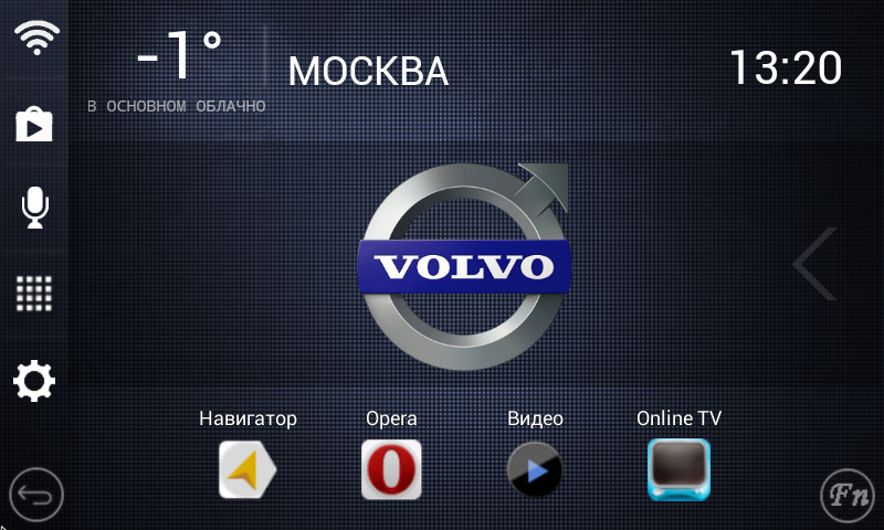 Volvo Sensus GUI (графический интерфейс пользователя)  